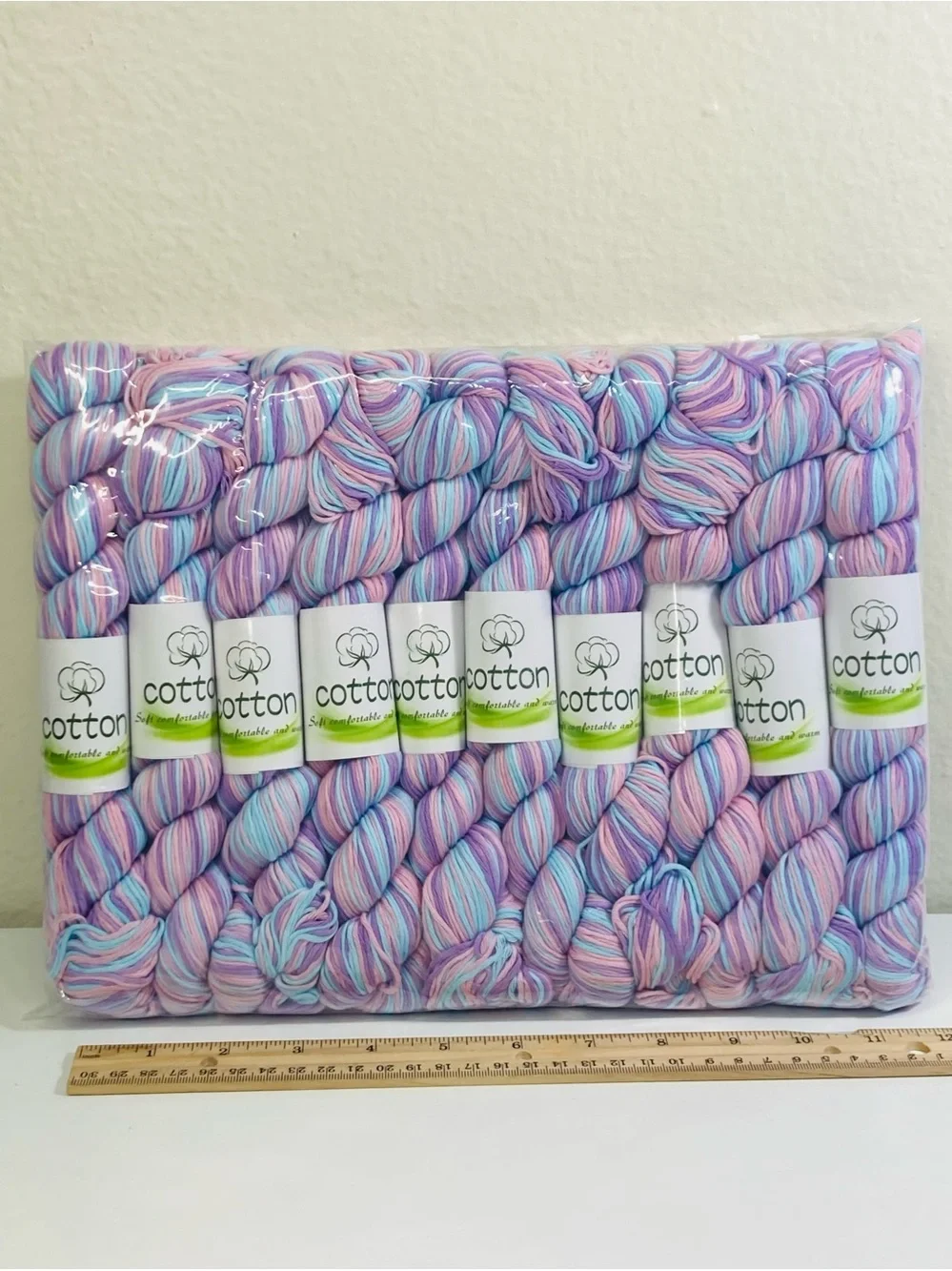 10 NEW (~500g total, ~50g ea.) 100% Cotton Variegated Hanks in Cotton Candy
